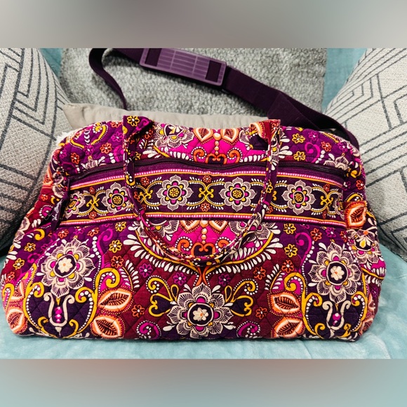 Vera Bradley Purple and Pink Floral Travel Bag - Picture 8 of 8